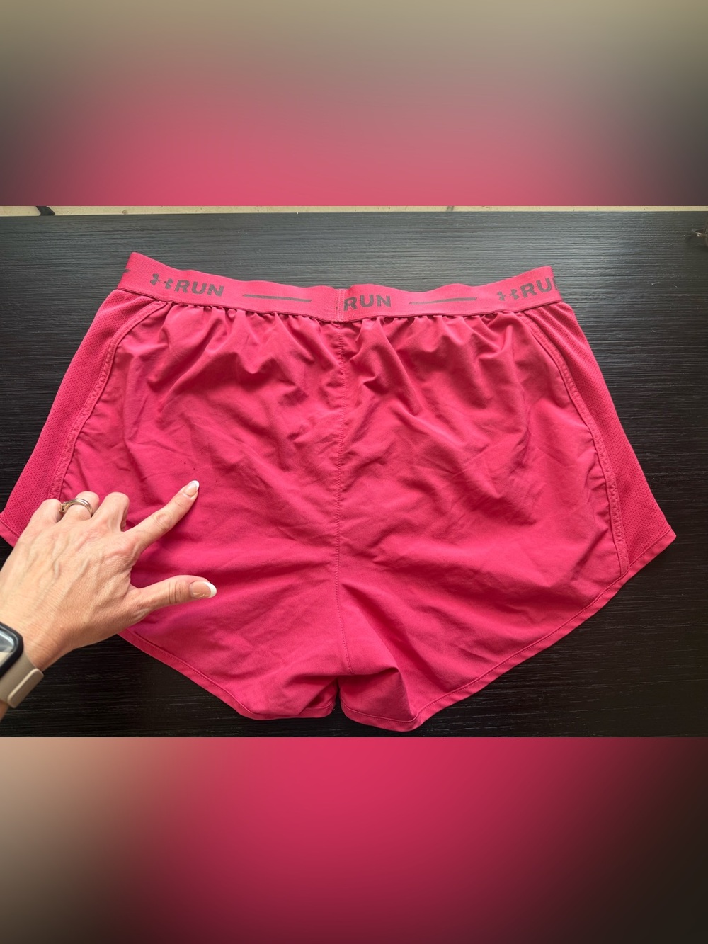 Under Armour Pink RUN Performance Shorts - Picture 3 of 6